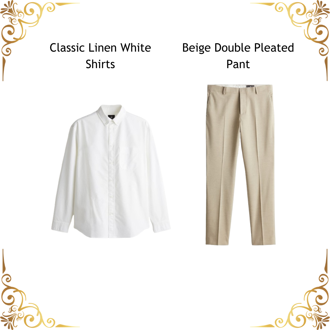 WHITE LINEN-BEIGE COMBO