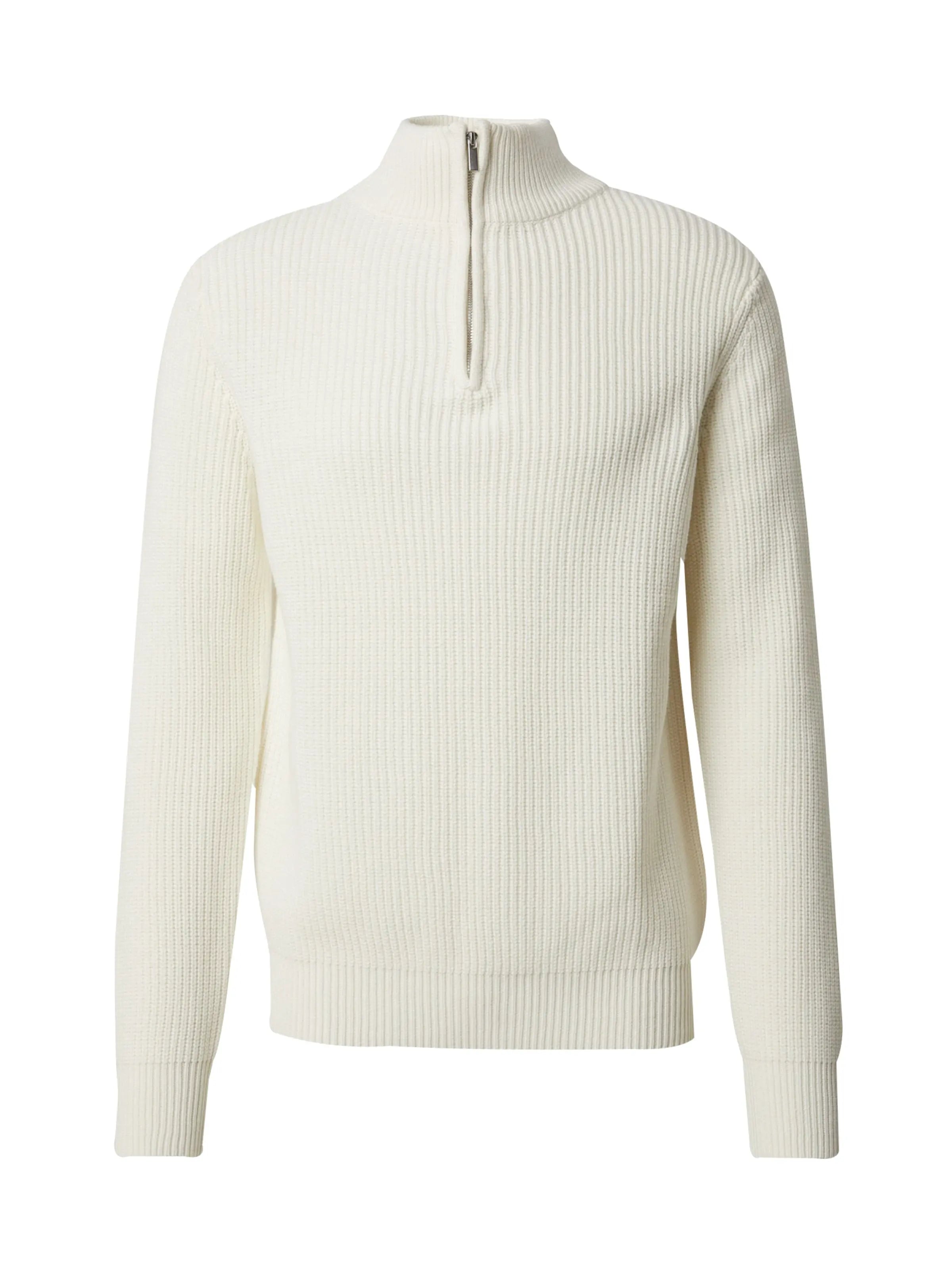 OFF WHITE QUARTER ZIP SWEATER