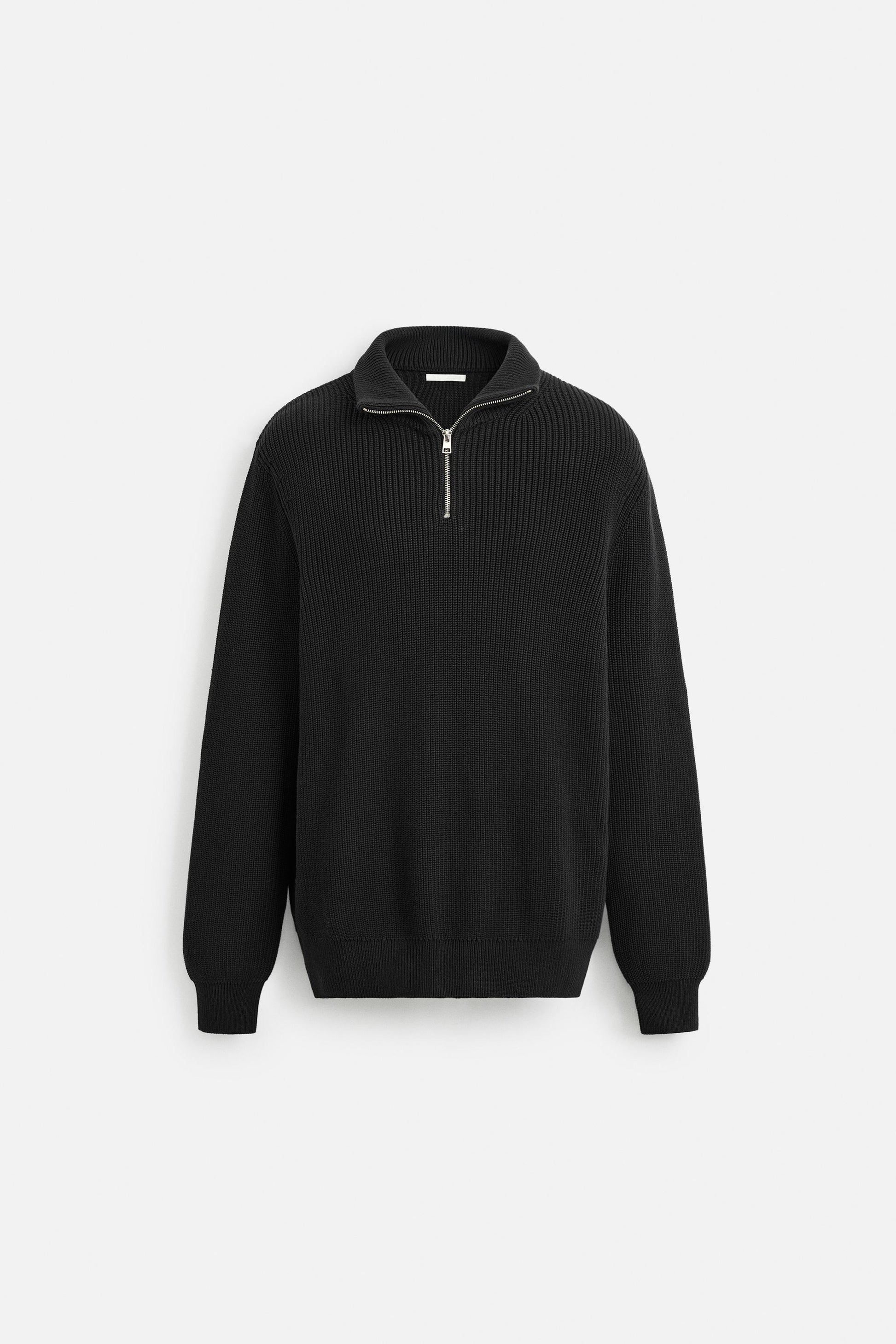 Black Quarter~Zip Sweater