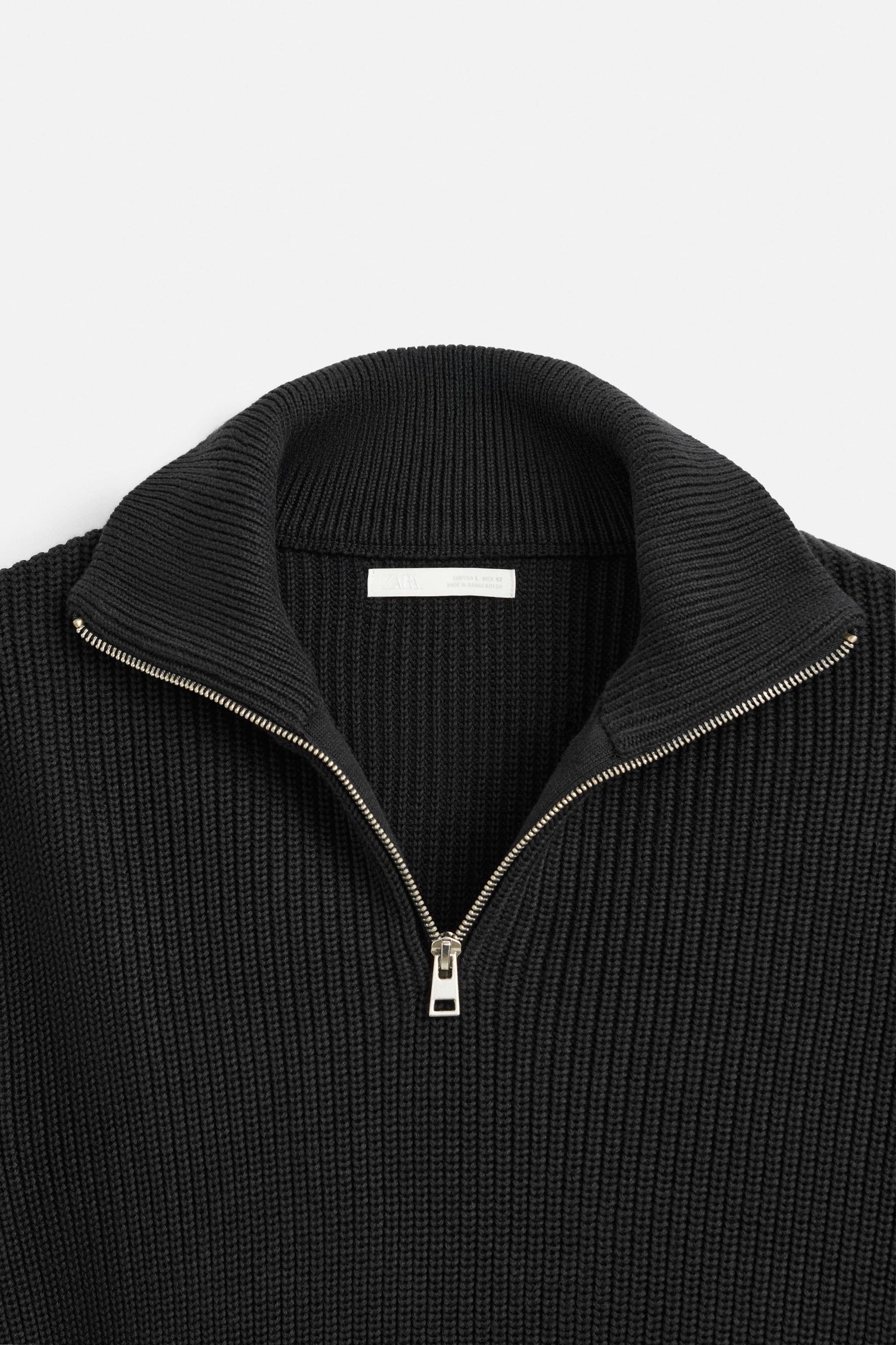 Black Quarter~Zip Sweater
