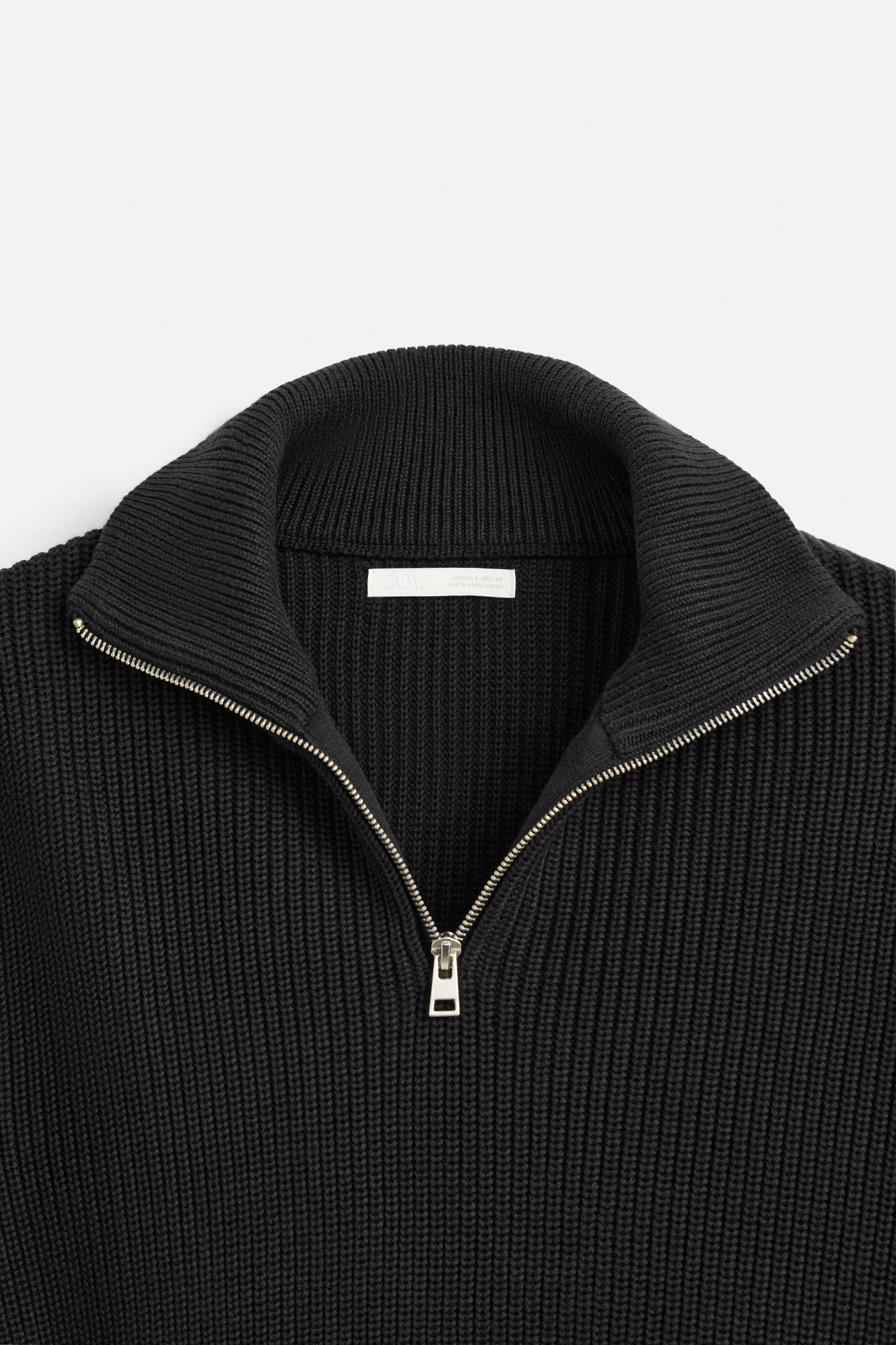 Black Quarter~Zip Sweater