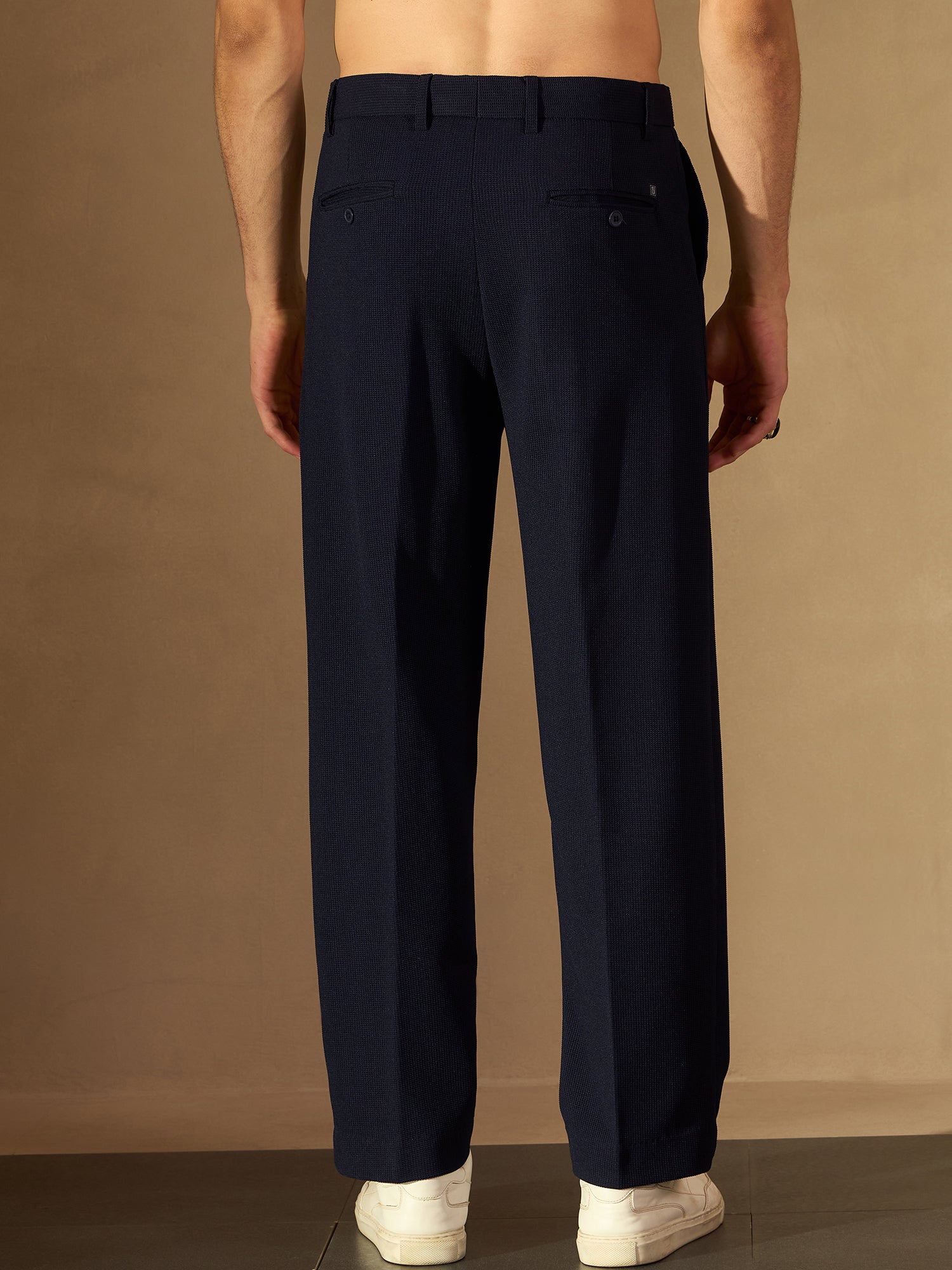 NAVY BLUE DOUBLE PLEATED PANT