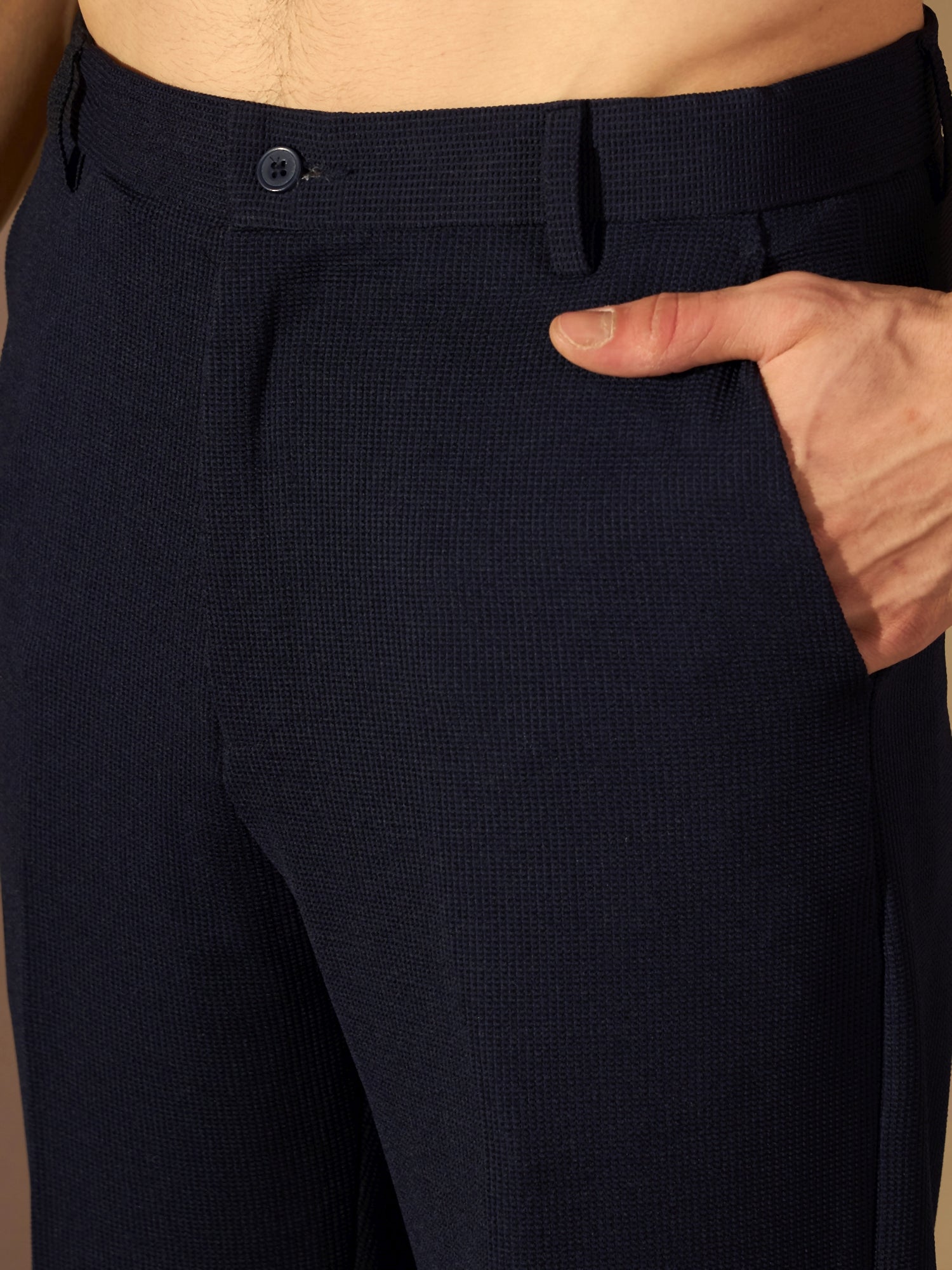 NAVY BLUE DOUBLE PLEATED PANT
