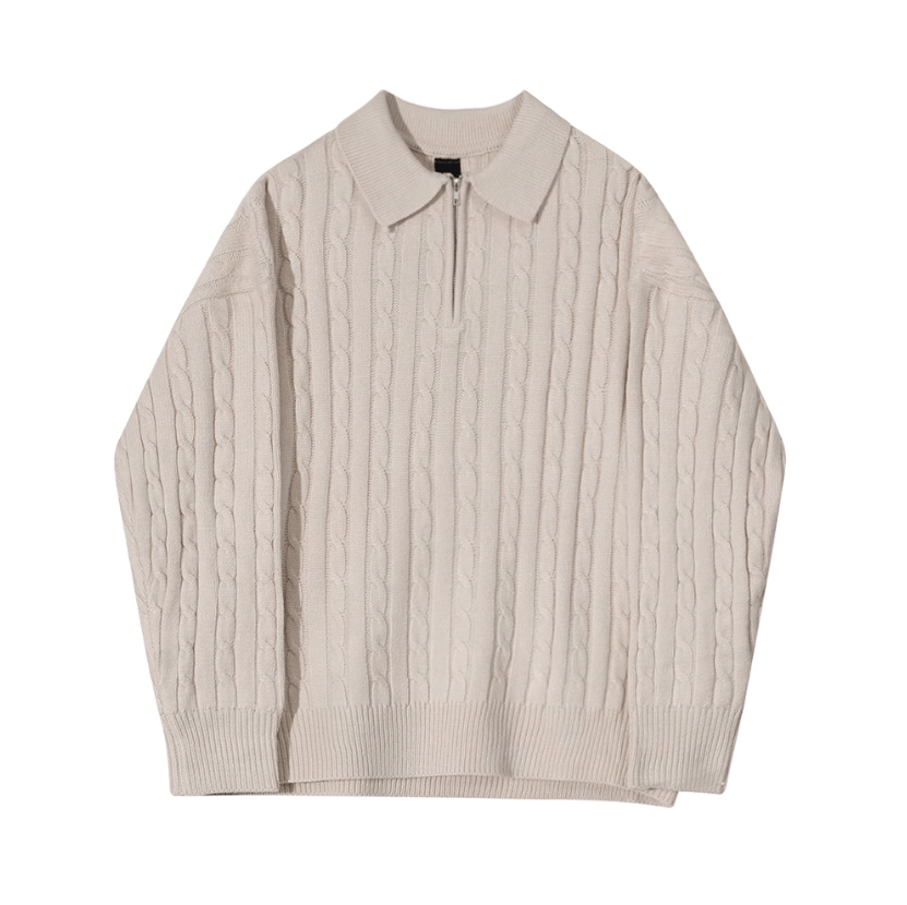 Cable Knit Quarter-Zip Sweater