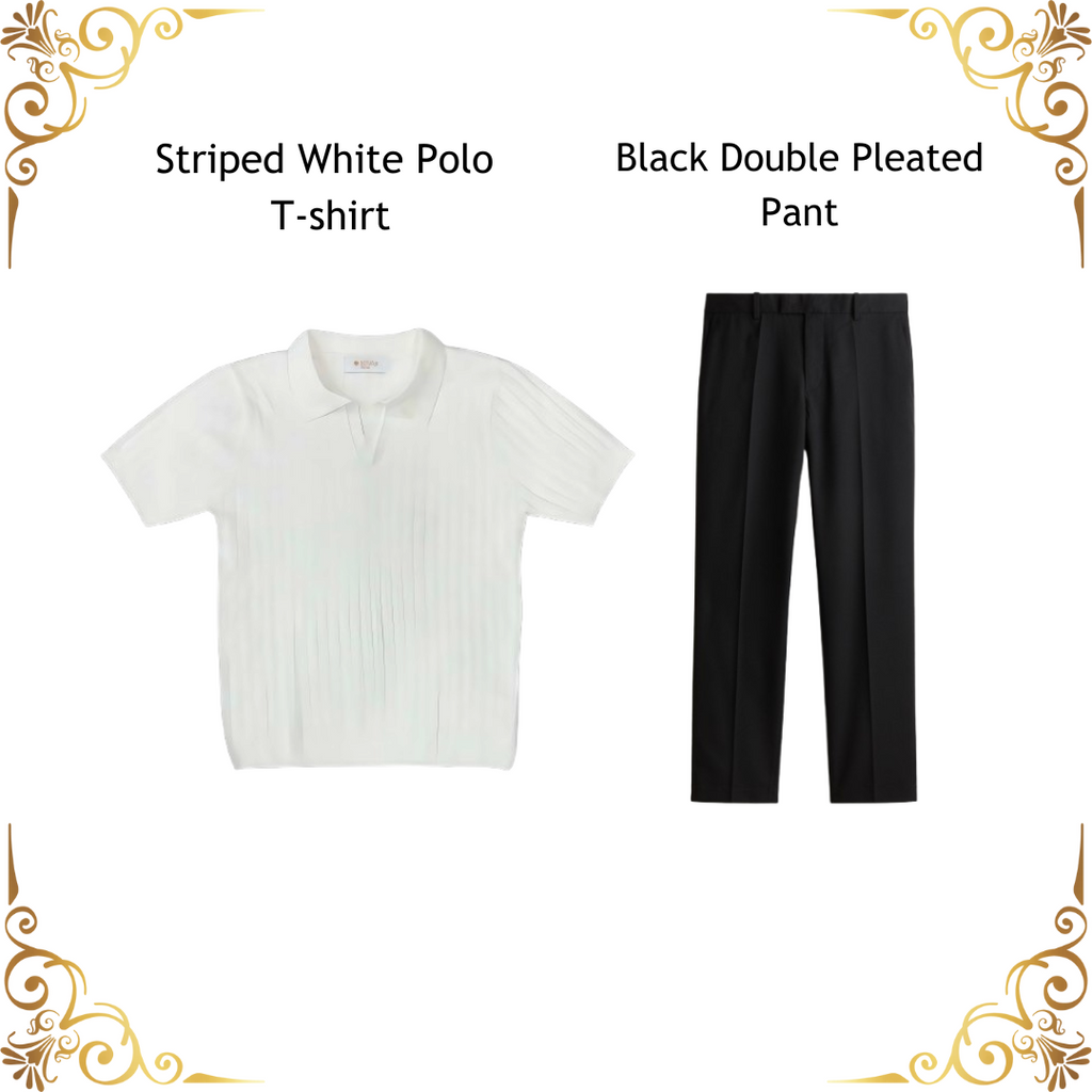 WHITE POLO-BLACK COMBO