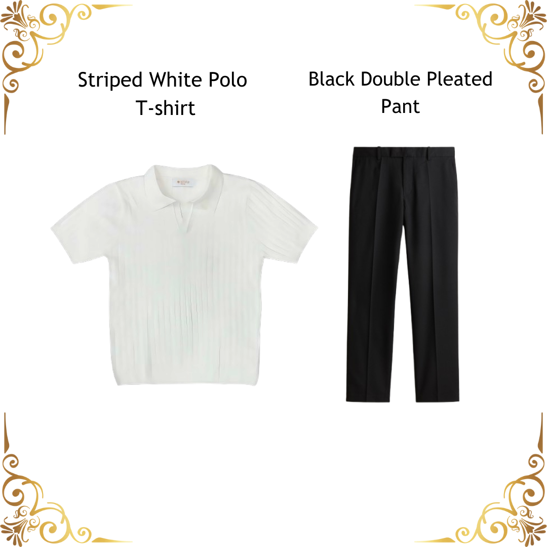 WHITE POLO-BLACK COMBO