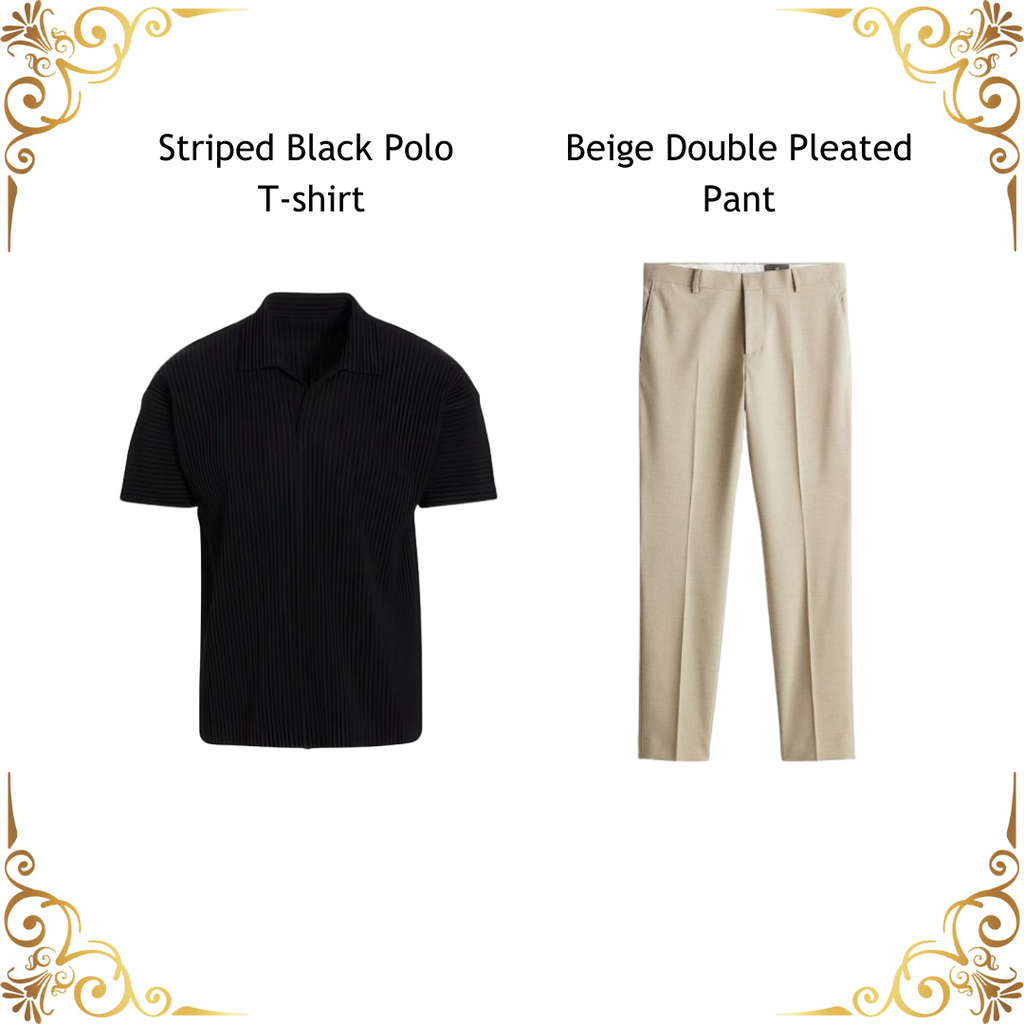 BLACK POLO-BEIGE COMBO
