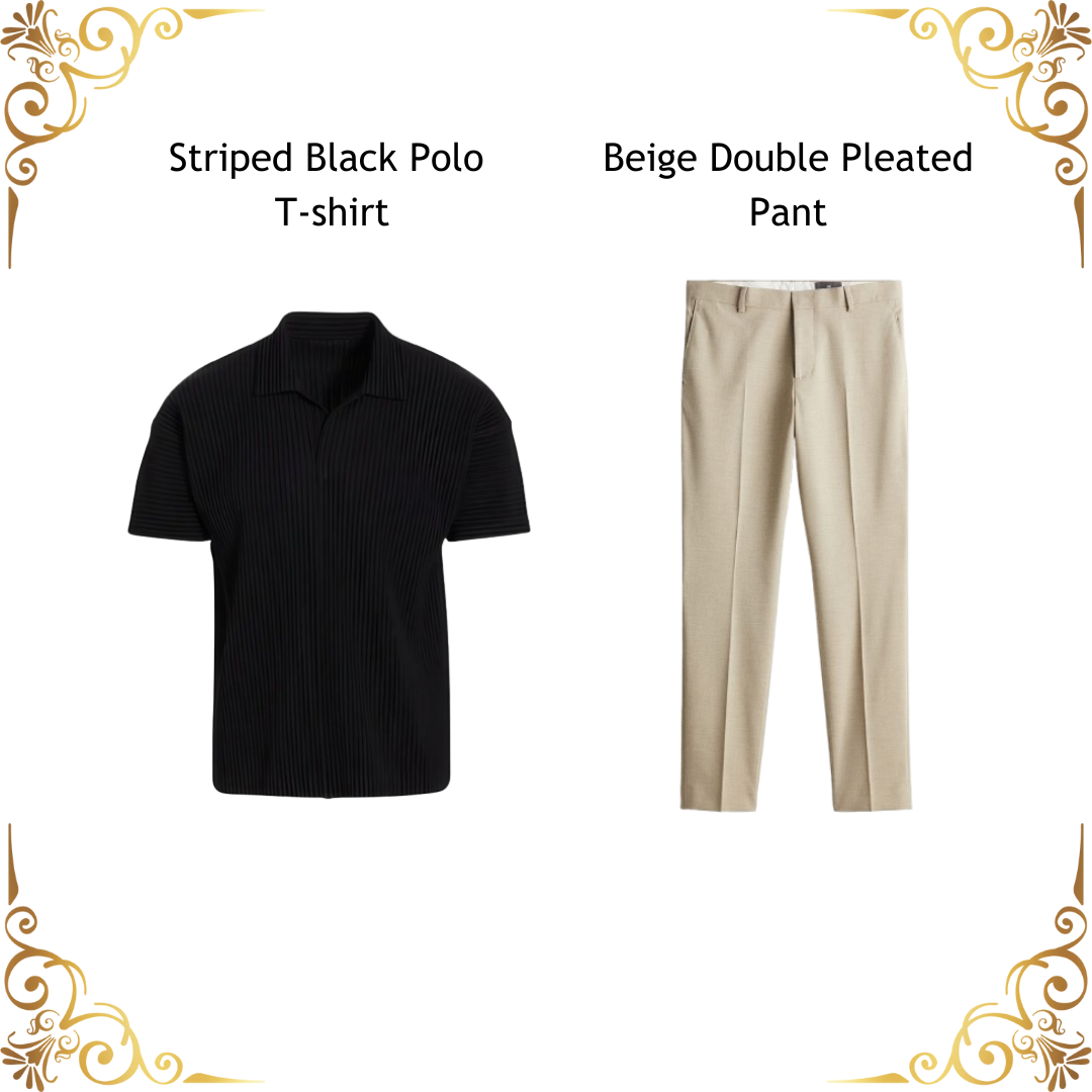 BLACK POLO-BEIGE COMBO