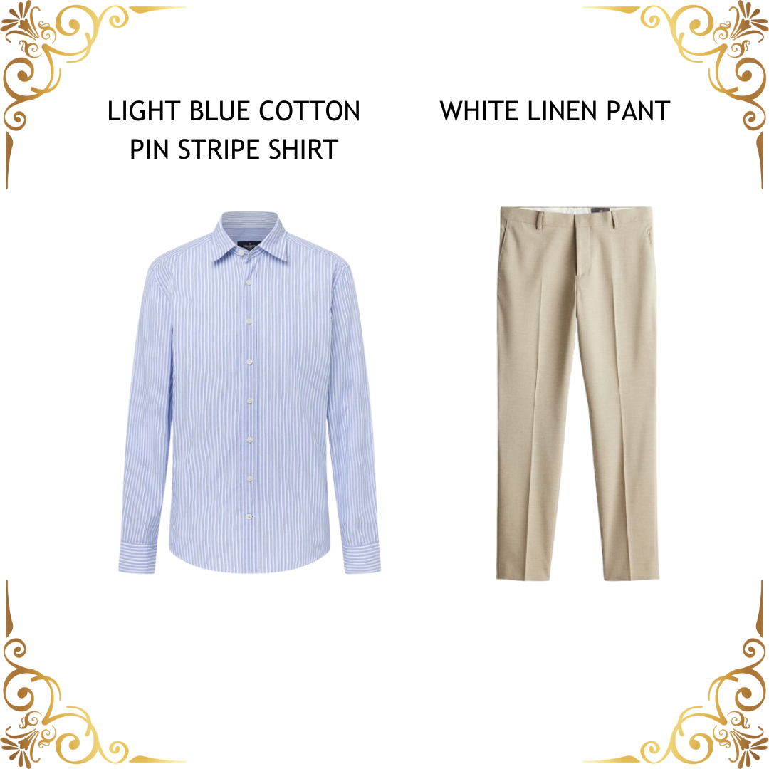 LIGHT BLUE STRIPE-BEIGE COMBO