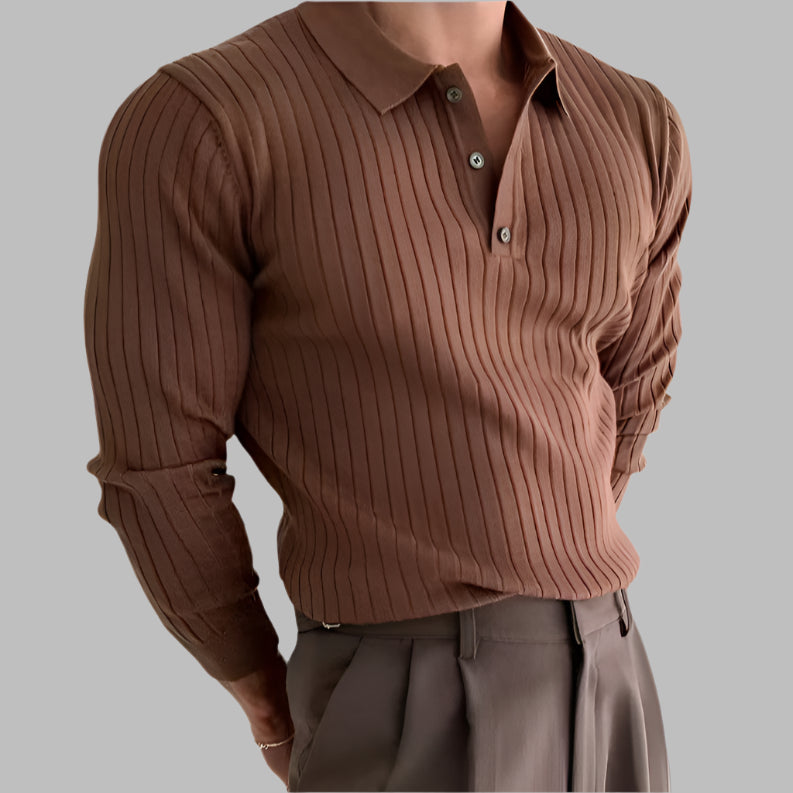 BROWN FULL SLEEVE POLO T-SHIRTS