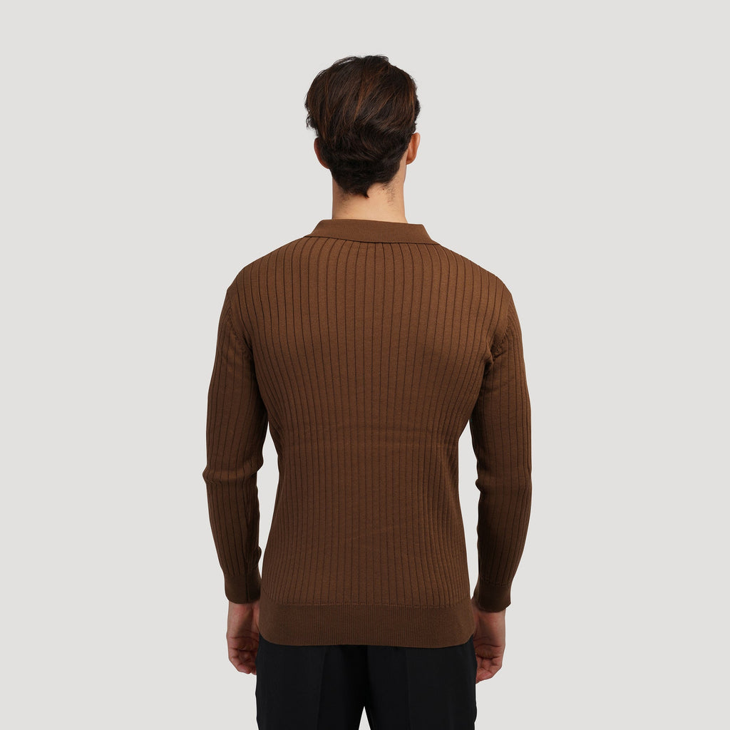 BROWN FULL SLEEVE POLO T-SHIRTS