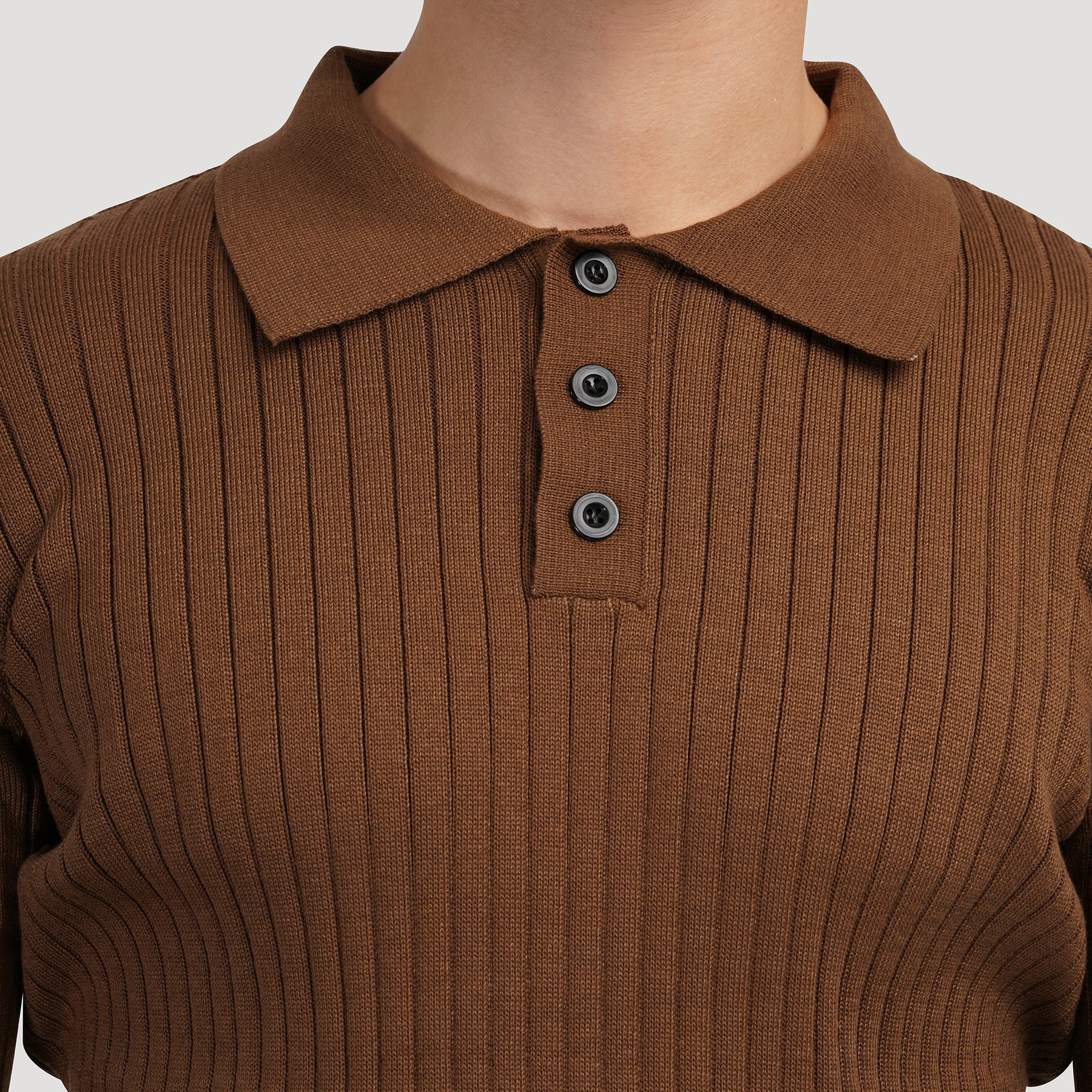 BROWN FULL SLEEVE POLO T-SHIRTS