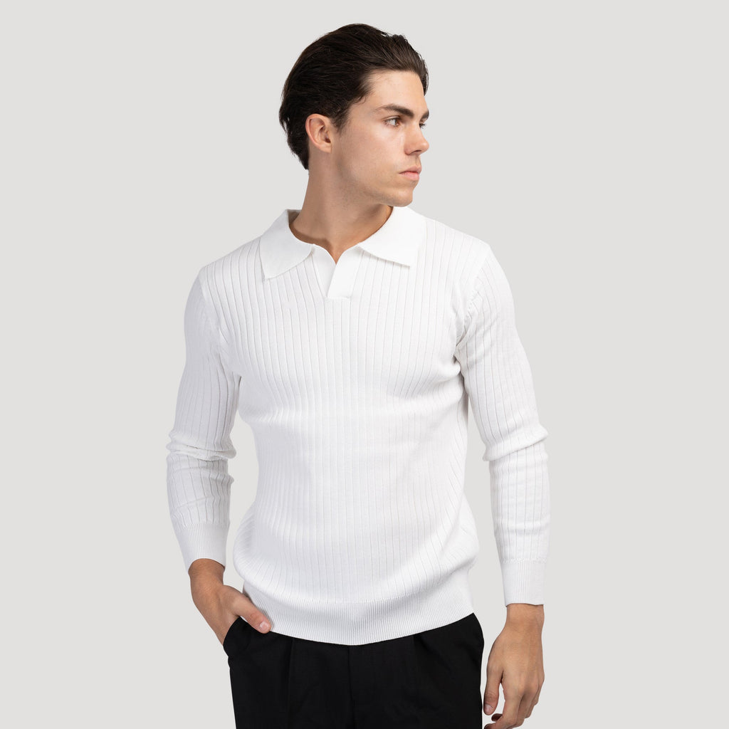 WHITE FULL SLEEVE POLO T-SHIRTS