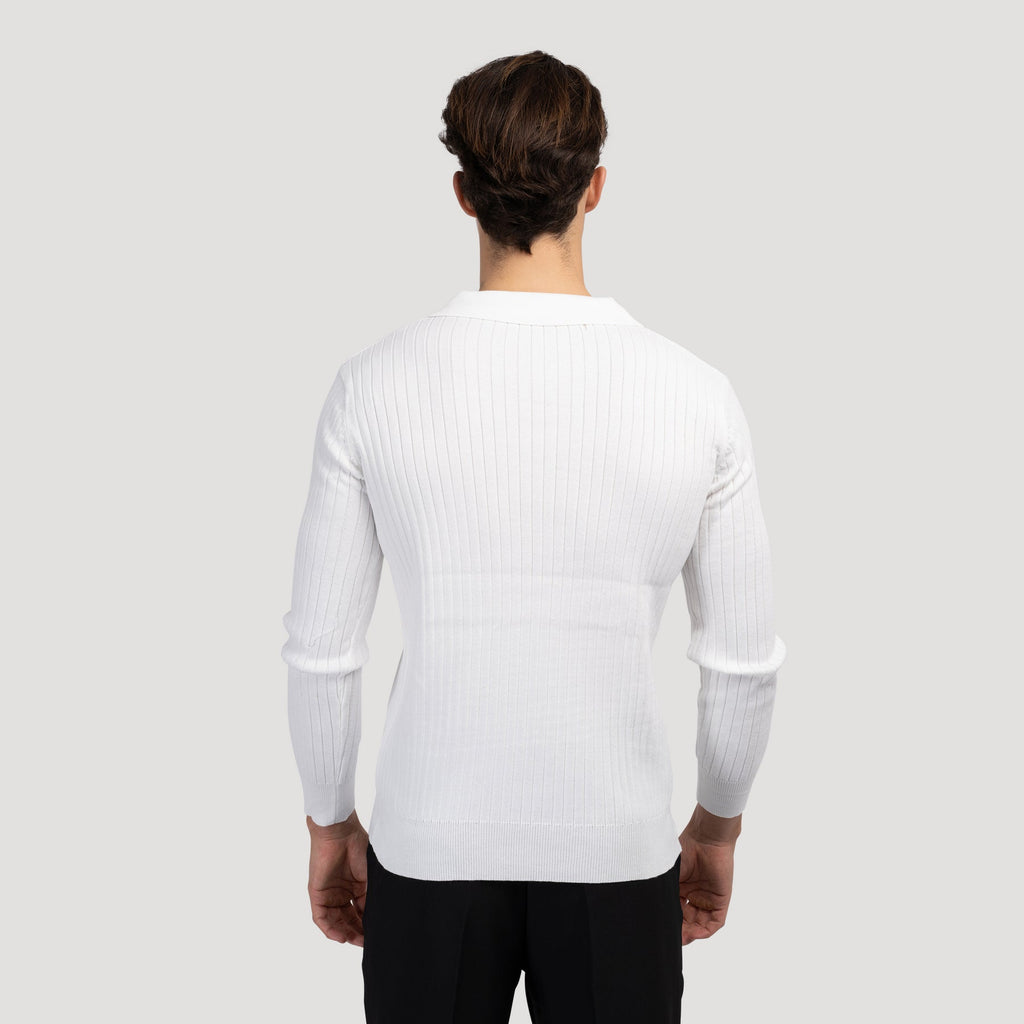 WHITE FULL SLEEVE POLO T-SHIRTS