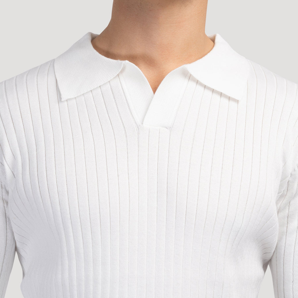 WHITE FULL SLEEVE POLO T-SHIRTS