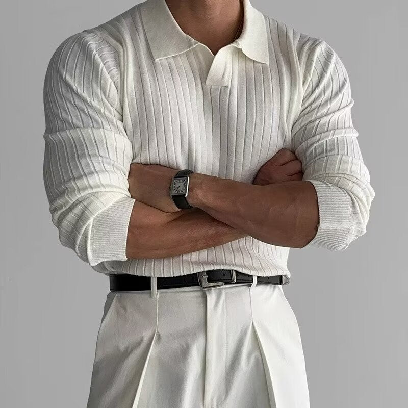WHITE FULL SLEEVE POLO T-SHIRTS