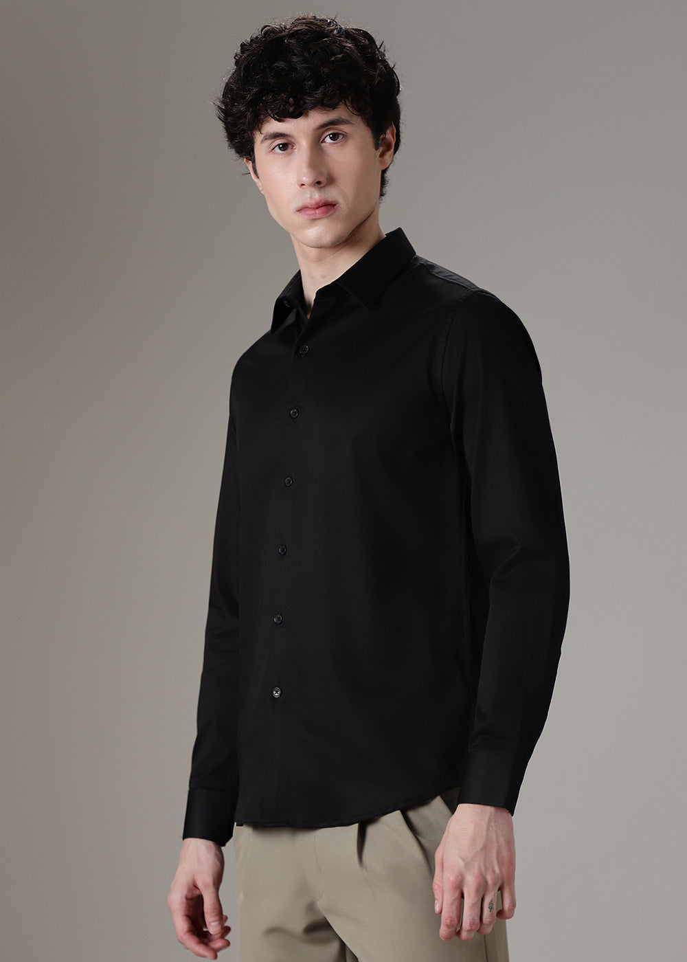 BLACK COTTON SHIRT