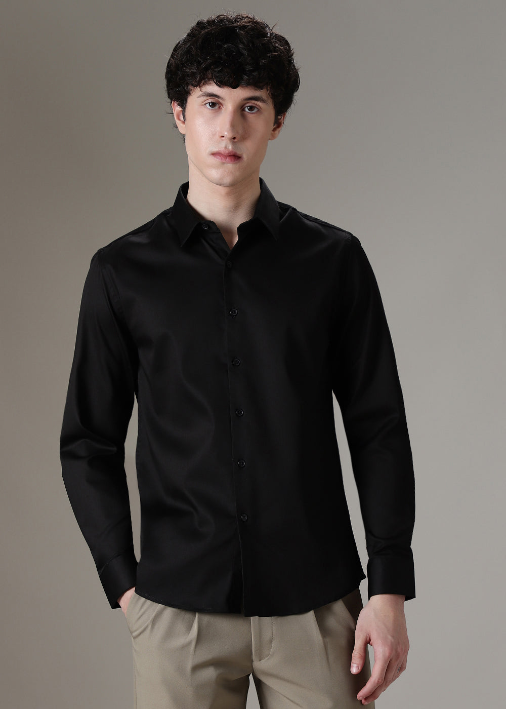BLACK COTTON SHIRT