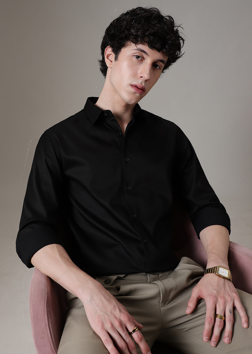BLACK COTTON SHIRT