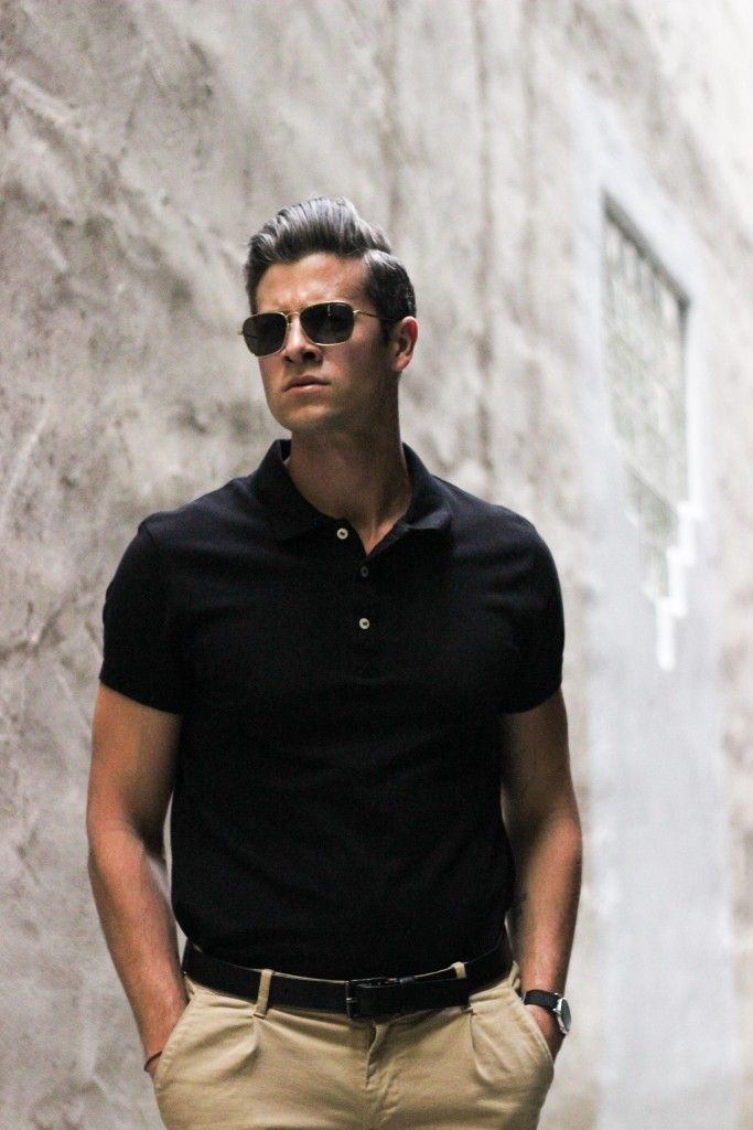 BLACK POLO-BEIGE COMBO