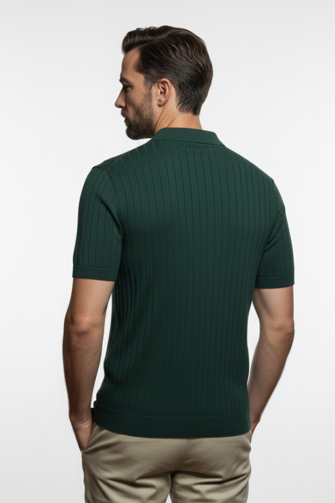 STRIPED GREEN POLO T-SHIRT