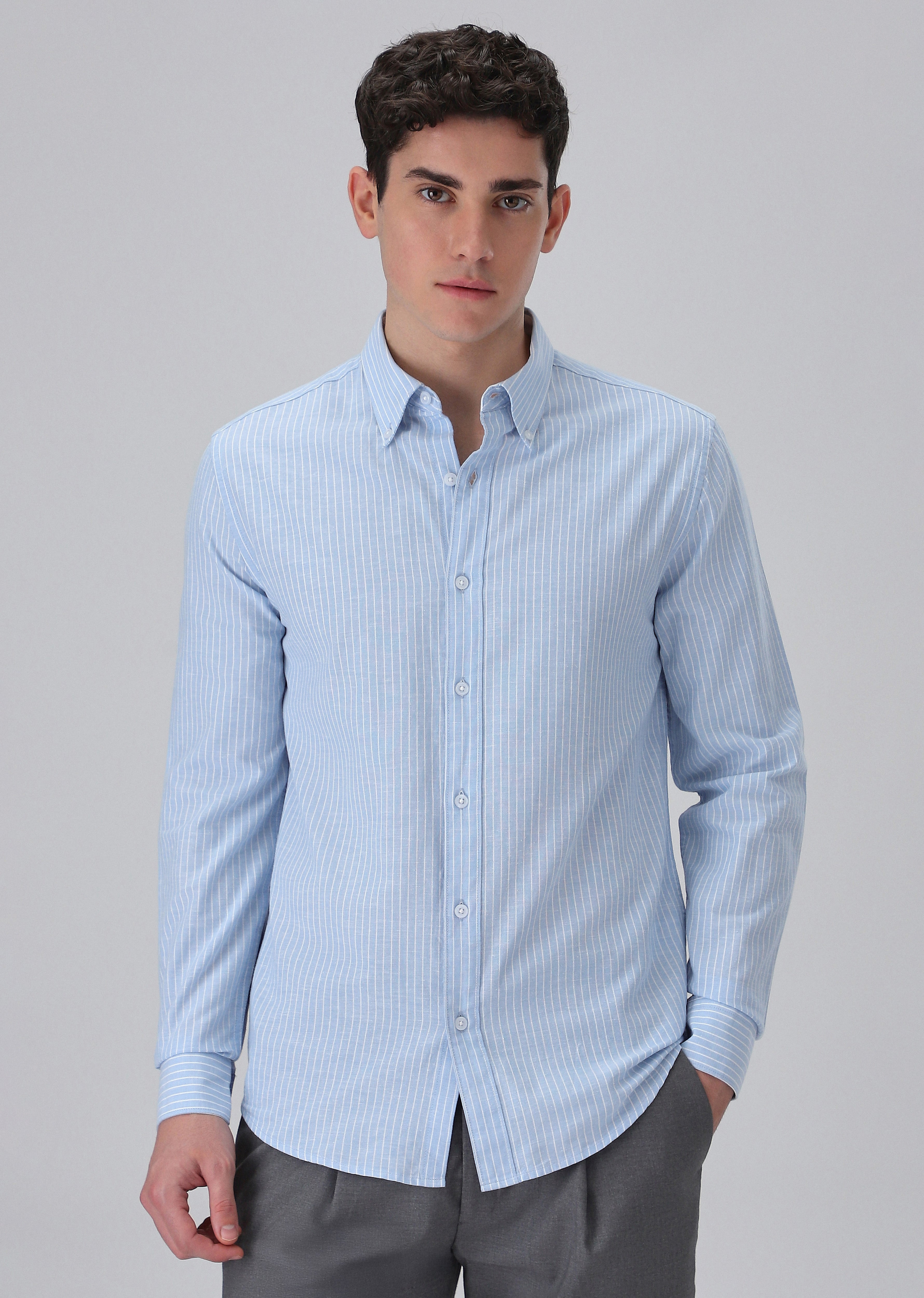 LIGHT BLUE STRIPE SHIRT