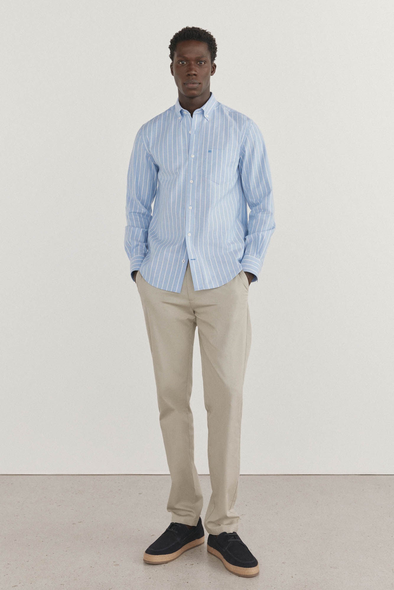 LIGHT BLUE STRIPE-BEIGE COMBO