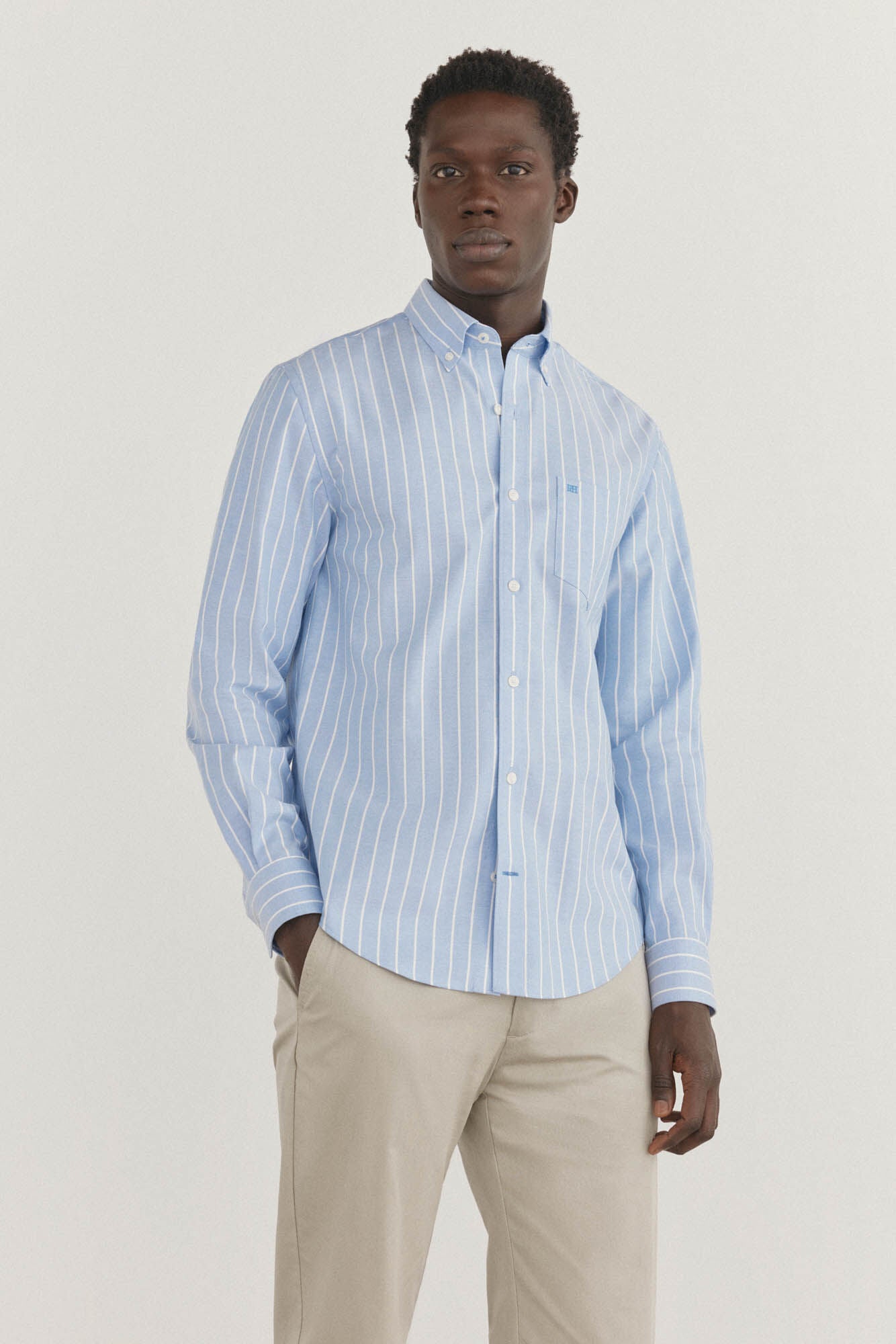 LIGHT BLUE STRIPE-BEIGE COMBO