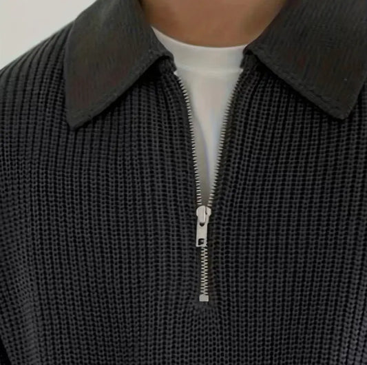 Black Quarter~Zip Sweater