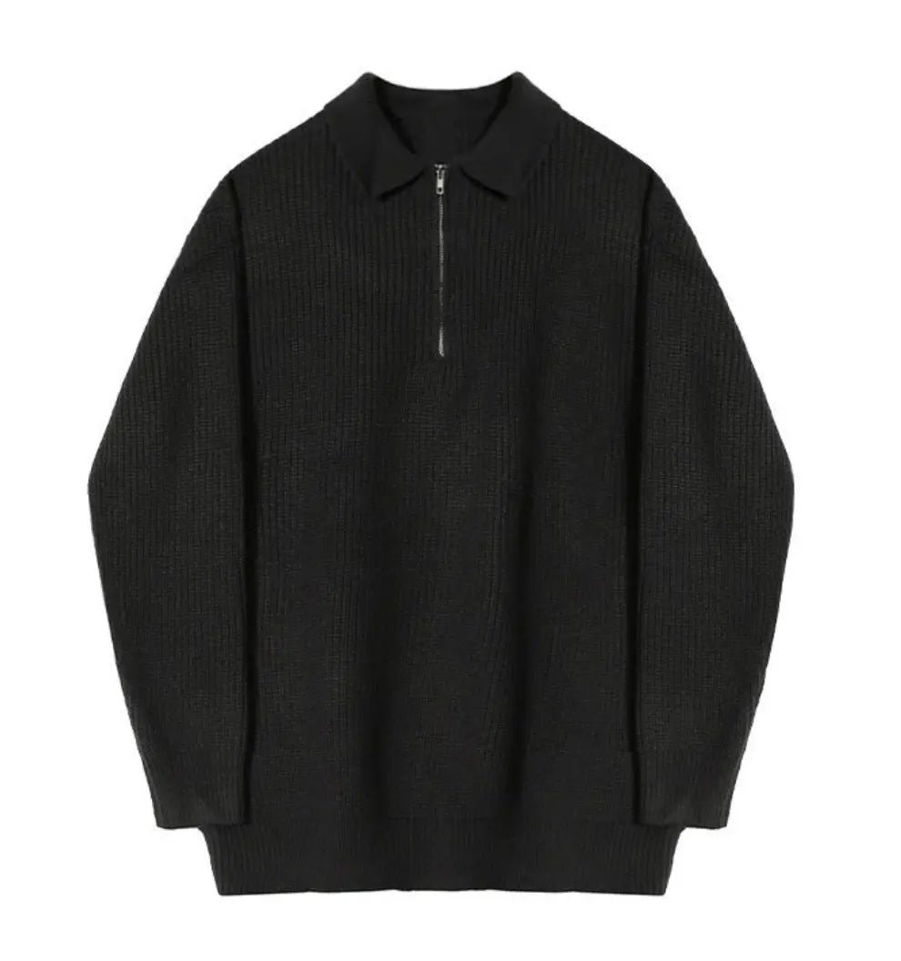 Black Quarter~Zip Sweater