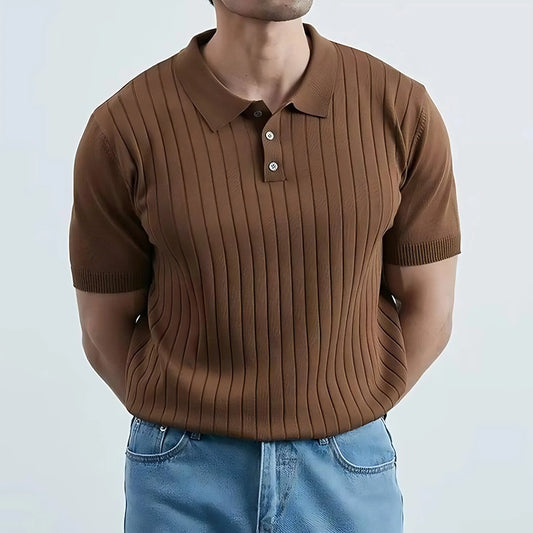 Striped Brown Polo T-Shirt