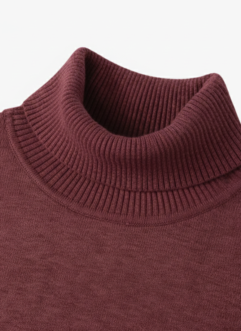 Wine Turtle Neck Sweater