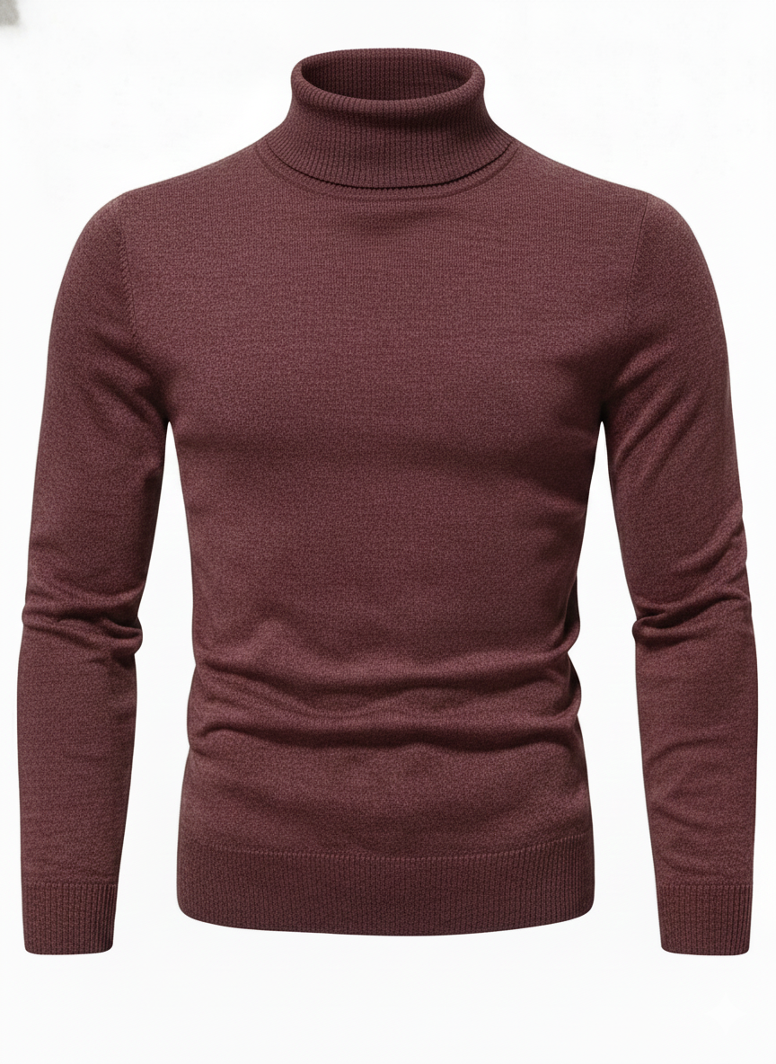 Wine Turtle Neck Sweater