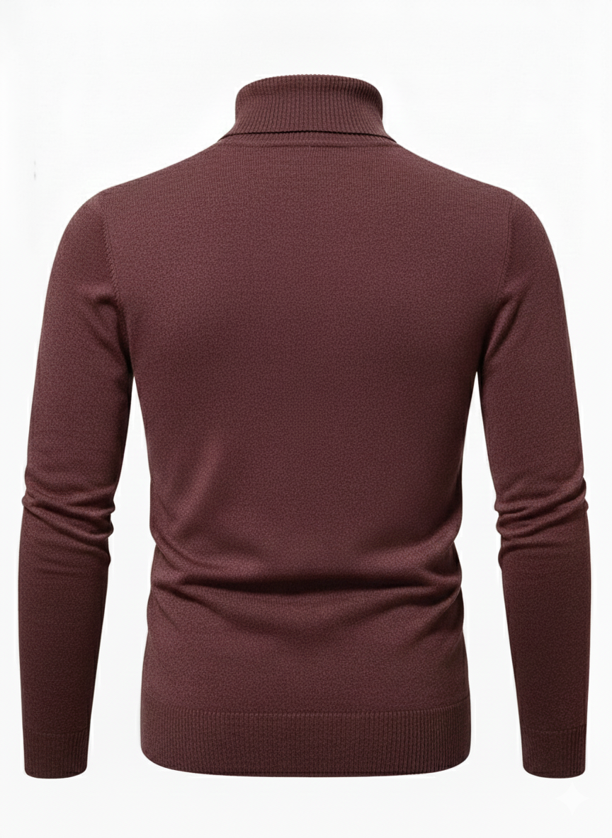 Wine Turtle Neck Sweater
