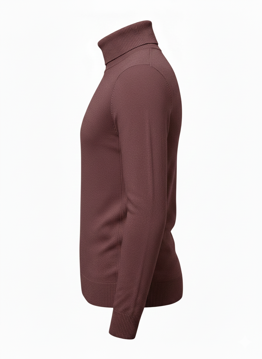 Wine Turtle Neck Sweater