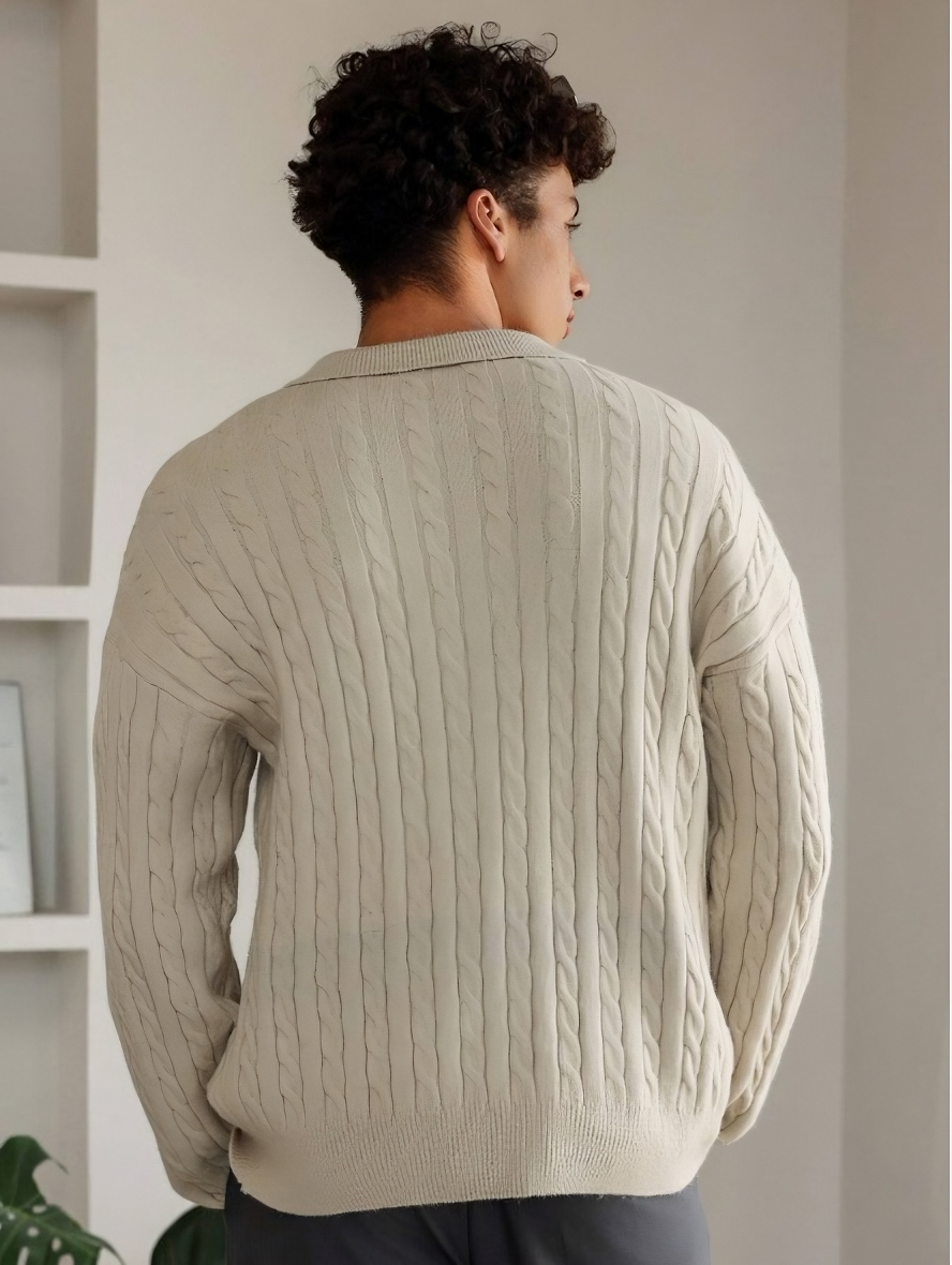 Cable Knit Quarter-Zip Sweater