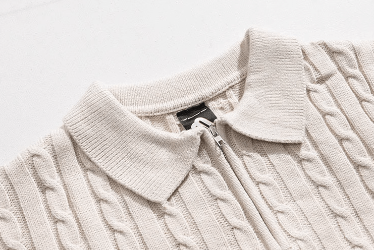 Cable Knit Quarter-Zip Sweater