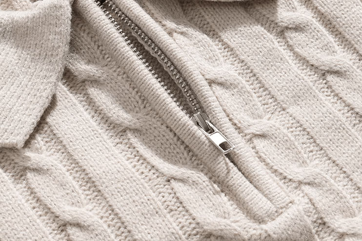 Cable Knit Quarter-Zip Sweater